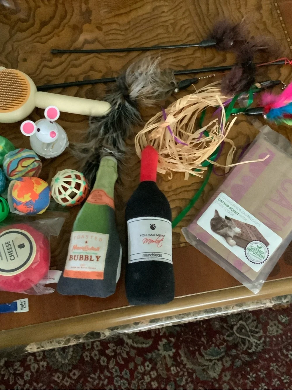 Assorted Cat Toys, brush and so much more